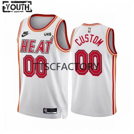 Kinder NBA Miami Heat Trikot Benutzerdefinierte Nike 2022-23 Classic Edition Weiß Swingman
